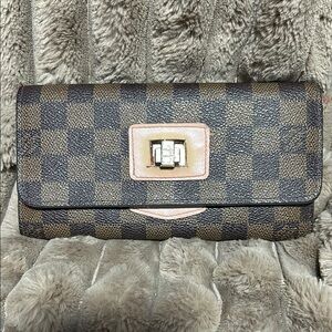 Louis Vuitton Brown and Black Wallet with Iconic Damier Pattern
